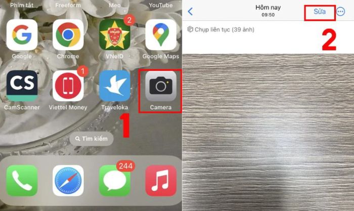 Hướng dẫn chỉnh sửa ảnh sau khi chụp liên hoàn trên iPhone - Bước 1