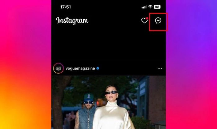 Hướng dẫn gọi video call trên Instagram bằng điện thoại bước 1