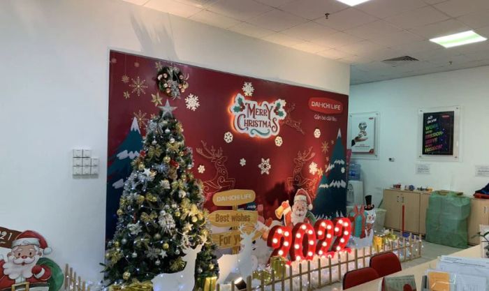 Backdrop đẹp dành cho công ty đón Noel