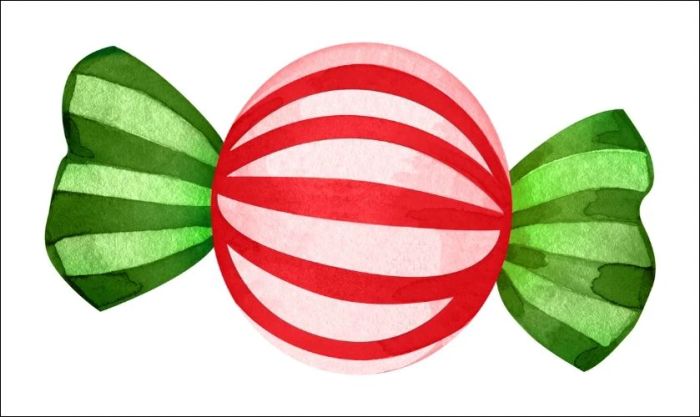 Kẹo ngọt được sử dụng để thiết kế logo Giáng Sinh đáng yêu