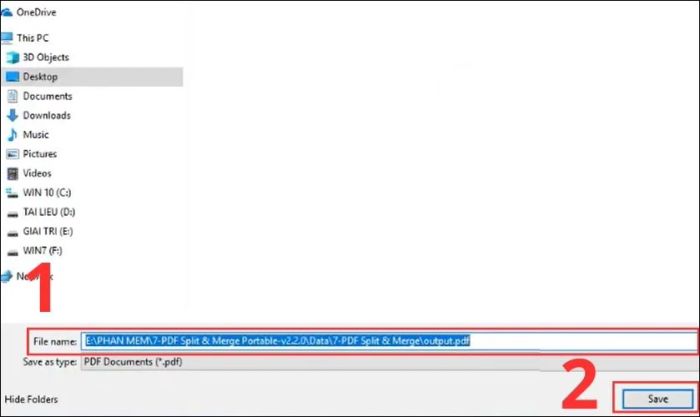 Chọn thư mục lưu file và đổi tên trong ô File Name, sau đó nhấn Save