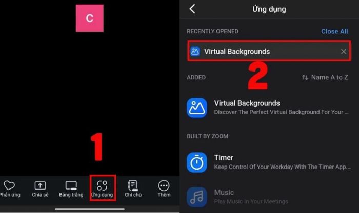 Thay đổi hình nền Zoom trên điện thoại Android