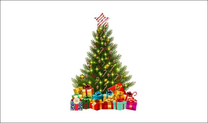 Cây thông Noel kết hợp cùng hộp quà xinh xắn