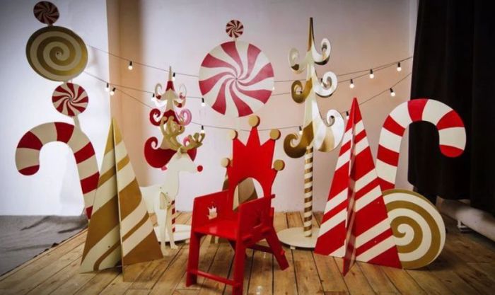 Backdrop Noel đơn giản phù hợp với trường học