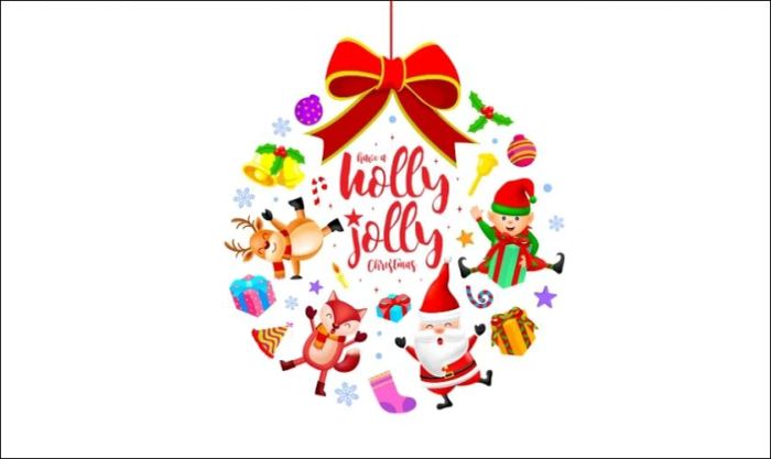 Logo sử dụng các biểu tượng đặc trưng của mùa Giáng Sinh