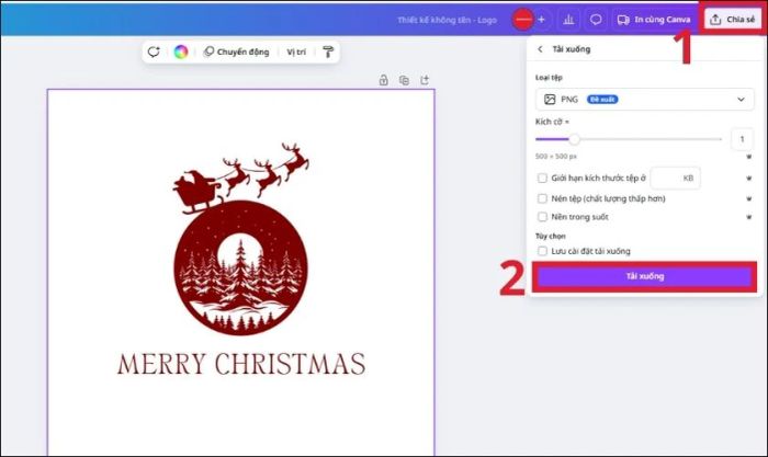 Lựa chọn định dạng ảnh phù hợp và nhấn Tải xuống