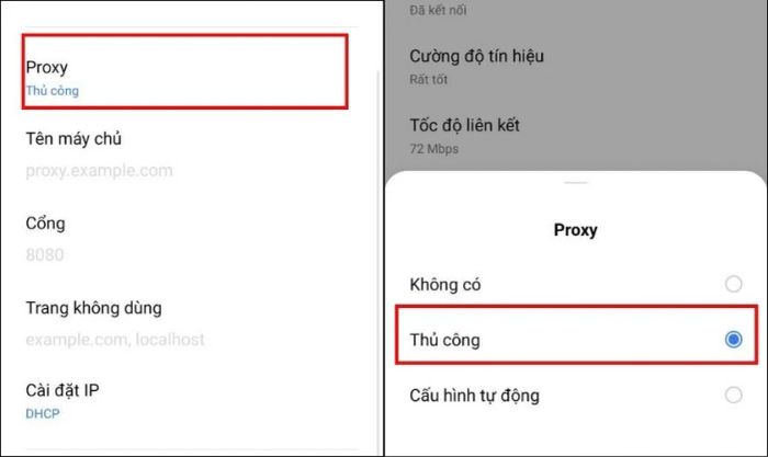 Chọn mạng Wi-Fi bạn đang kết nối, sau đó cuộn xuống phần Proxy