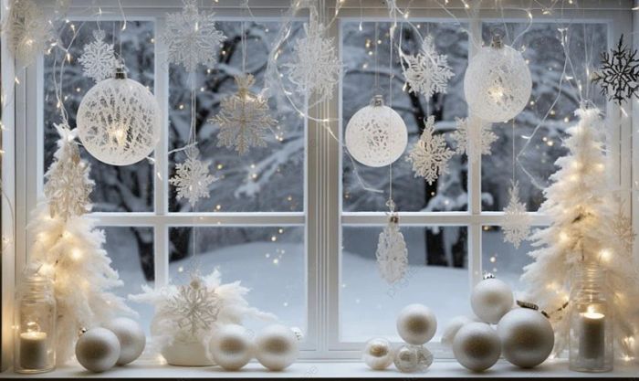 Khung cửa sổ Noel rực rỡ nhờ đèn LED