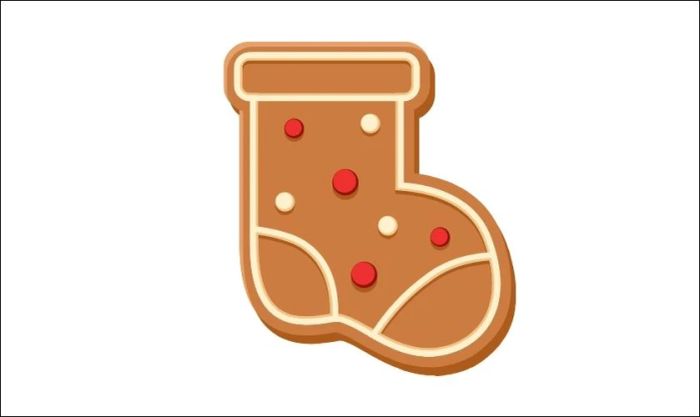 Bánh quy được tạo hình thành chiếc vớ Giáng Sinh độc đáo