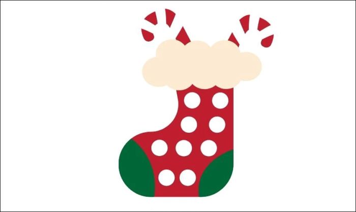 Vớ Giáng Sinh kết hợp với kẹo ngọt để thiết kế logo ấn tượng