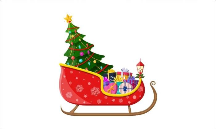 Cây thông Noel được vận chuyển trên xe trượt tuyết độc đáo