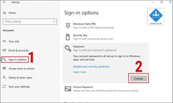 Truy cập Settings và chọn Account