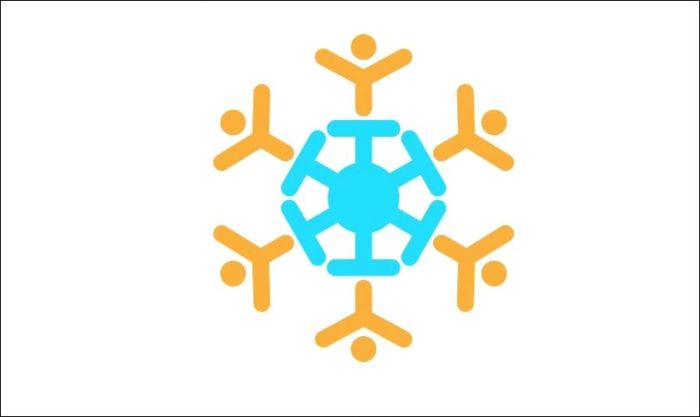 Bông tuyết cách điệu với hình người dang tay độc đáo