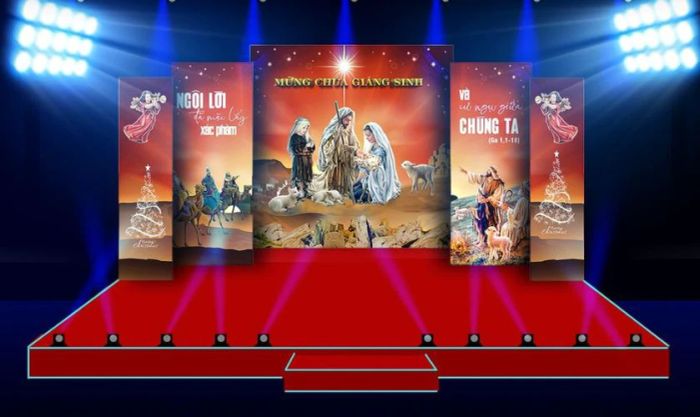 Backdrop nhà thờ ấn tượng và đẹp mắt dành cho ngày Giáng Sinh