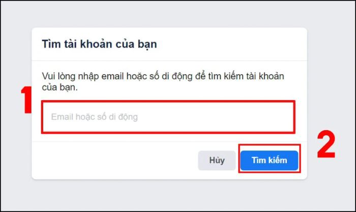 Hướng dẫn sử dụng liên hệ đáng tin cậy để khôi phục mật khẩu Facebook khi mất số điện thoại và email - Bước 2
