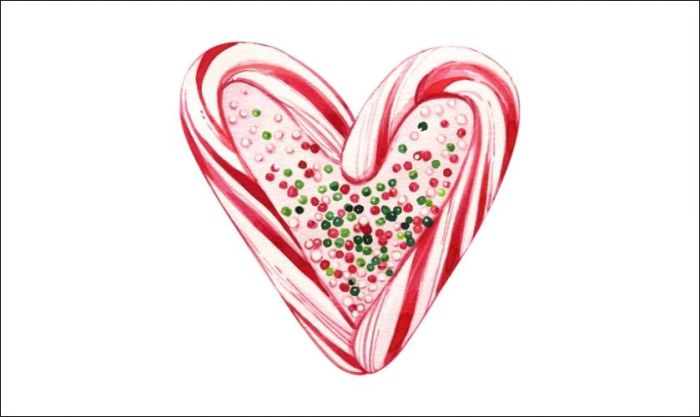 Kẹo ngọt được xếp thành hình trái tim đẹp mắt