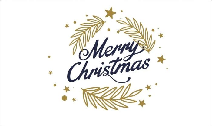 Logo Giáng Sinh với thiết kế vòng nguyệt quế truyền thống