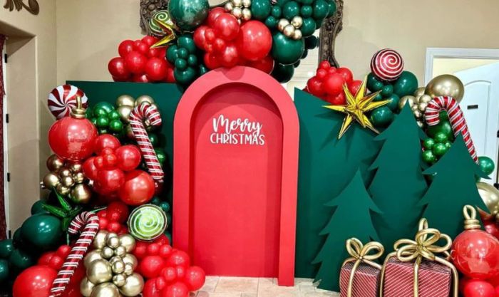 Mẫu backdrop Giáng Sinh ấn tượng dành cho nhà hàng