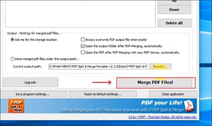 Nhấn vào Merge PDF Files để hoàn tất