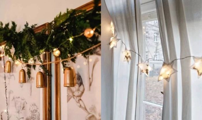 Cách trang trí cửa sổ đón Giáng Sinh độc đáo với dây treo sáng tạo