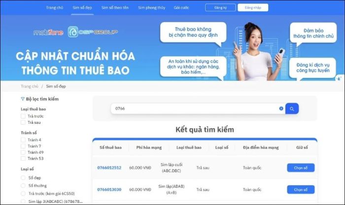 Mua SIM đầu số 0766 trực tiếp từ nhà mạng MobiFone
