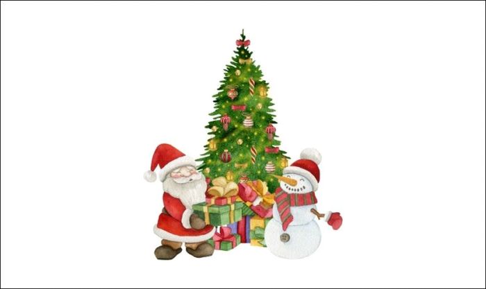 Ông già Noel cùng cây thông Noel truyền thống