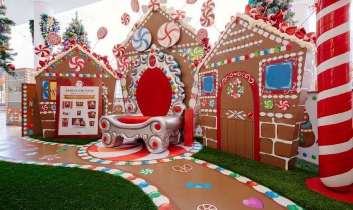 Mẫu backdrop Giáng Sinh dễ thương dành cho trường học