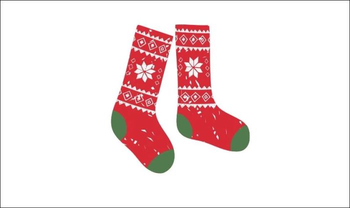 Thiết kế logo Giáng Sinh kết hợp hình ảnh chiếc tất điều ước