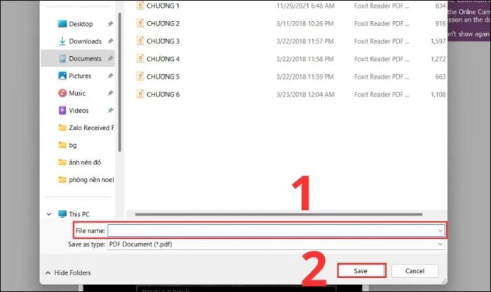 Đặt tên file tại mục Name và nhấn Save để hoàn thành việc tách file PDF