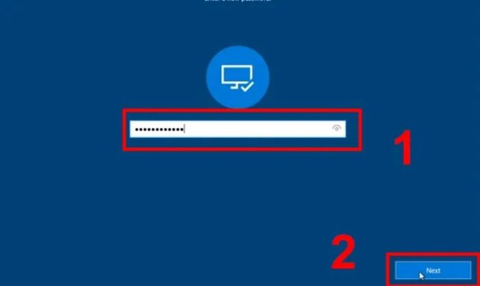 Nhập mật khẩu mới và nhấn Next để kết thúc