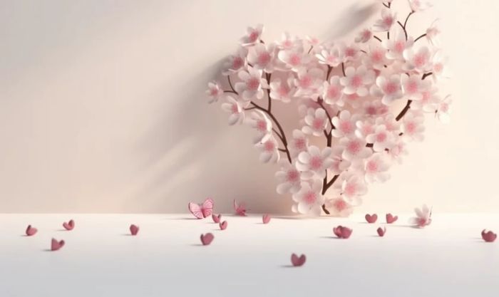 Hình nền cánh hoa đào bay ngày Tết gây ấn tượng mạnh