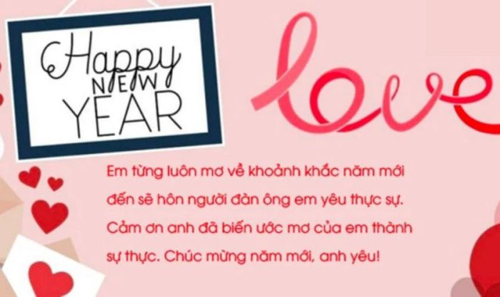 Lời chúc năm mới dành cho vợ chồng với sắc hồng ngọt ngào