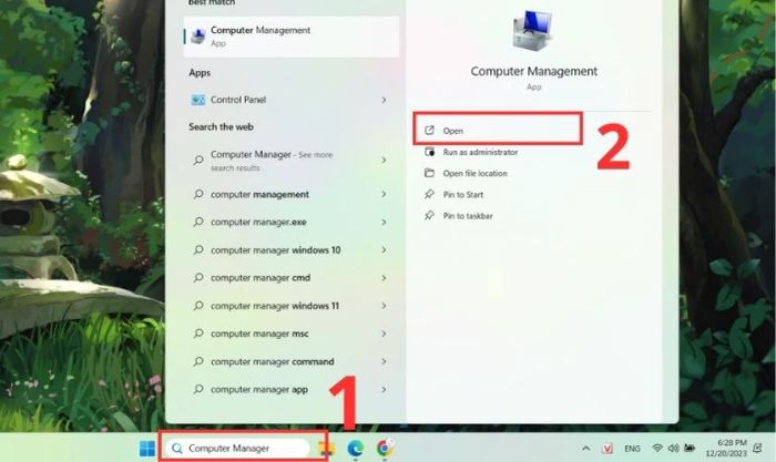 Thiết lập mật khẩu máy tính với Computer Management