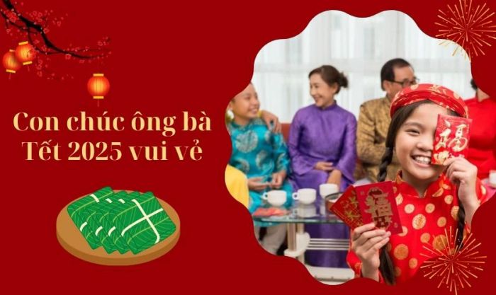 Ảnh chúc mừng Tết ông bà 2025 đơn giản