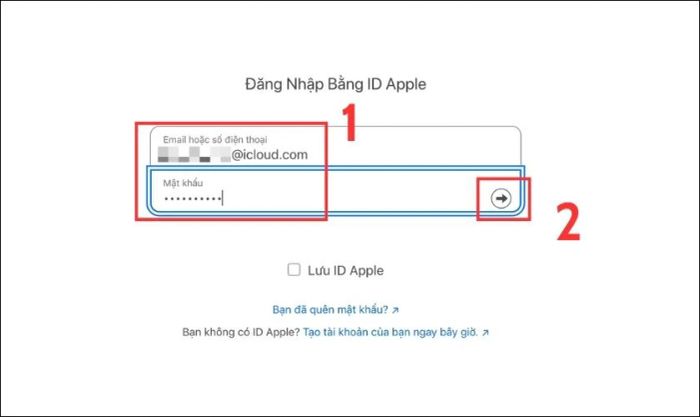 Nhập Apple ID hiện tại đang sử dụng trên iPhone