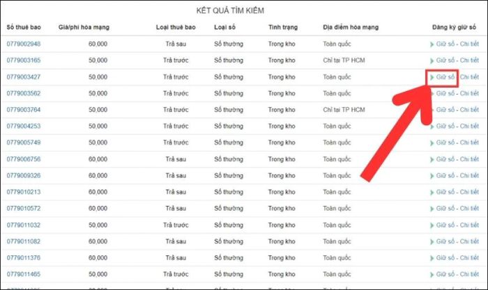 Nhấn vào Giữ số
