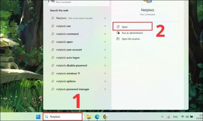 Thiết lập mật khẩu máy tính bằng Netplwiz