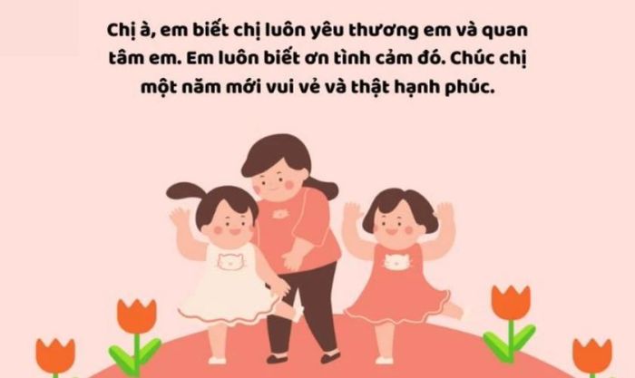 Thiệp chúc Tết anh chị em hay và ý nghĩa nhất