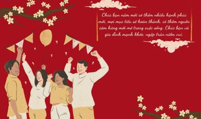 Thiệp mừng năm mới dành cho bạn bè và đồng nghiệp