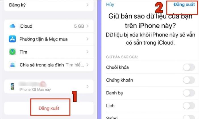 Nhấn chọn nút Đăng xuất và xác nhận