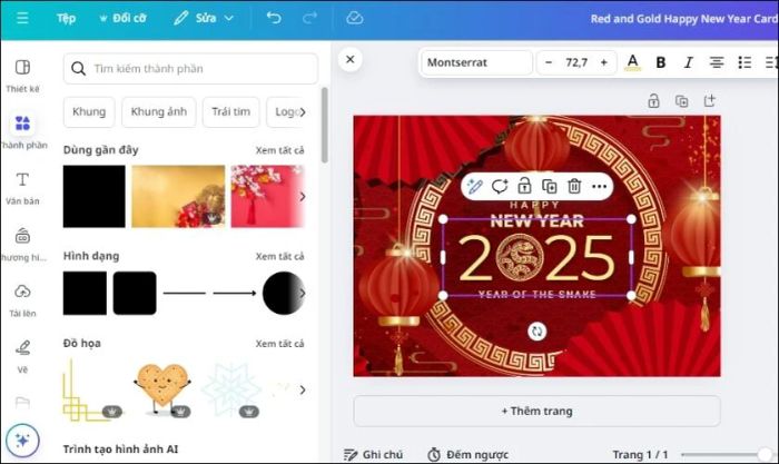 Bạn có thể chọn một mẫu thiệp ưng ý từ thư viện của Canva hoặc tự tạo một thiệp mới