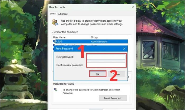 Thiết lập mật khẩu bằng ứng dụng Netplwiz