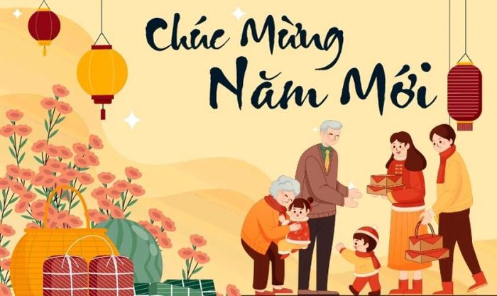 Thiệp chúc Tết ông bà chào đón năm mới