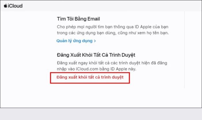 Chọn dòng chữ Đăng xuất khỏi tất cả các trình duyệt