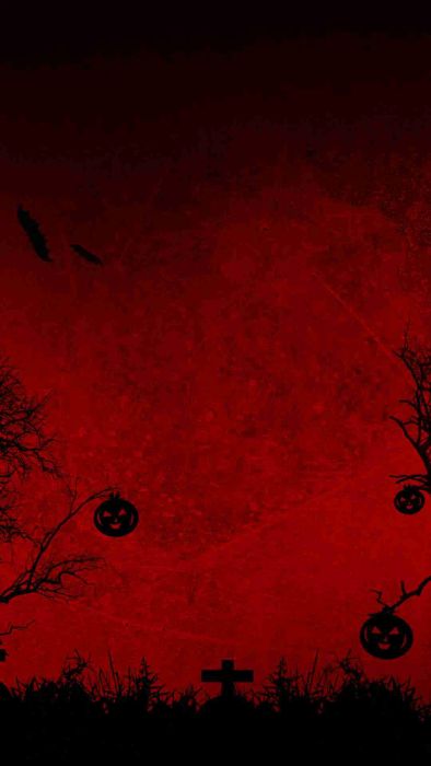 Hình nền Halloween cho điện thoại tông đỏ mang đậm chất rùng rợn