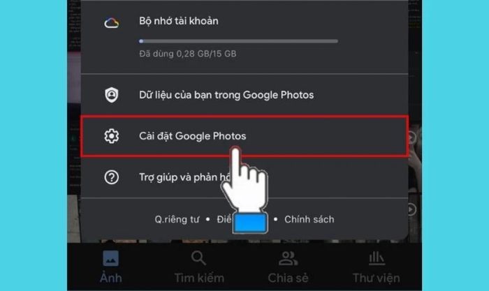 Thiết lập sao lưu và đồng bộ hóa trên Google Photos