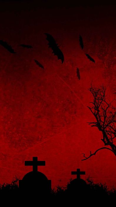 Hình nền Halloween cho điện thoại với màu đỏ