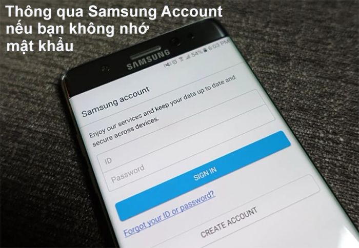 Nhấn chọn mục “Mở khóa thiết bị” (Unlock device)