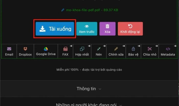 Nhấn Tải xuống để lưu file PDF đã mở khóa vào thiết bị của bạn.