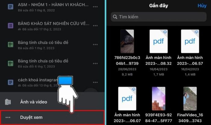 Nhấn vào Duyệt xem và chọn tệp cần tải lên